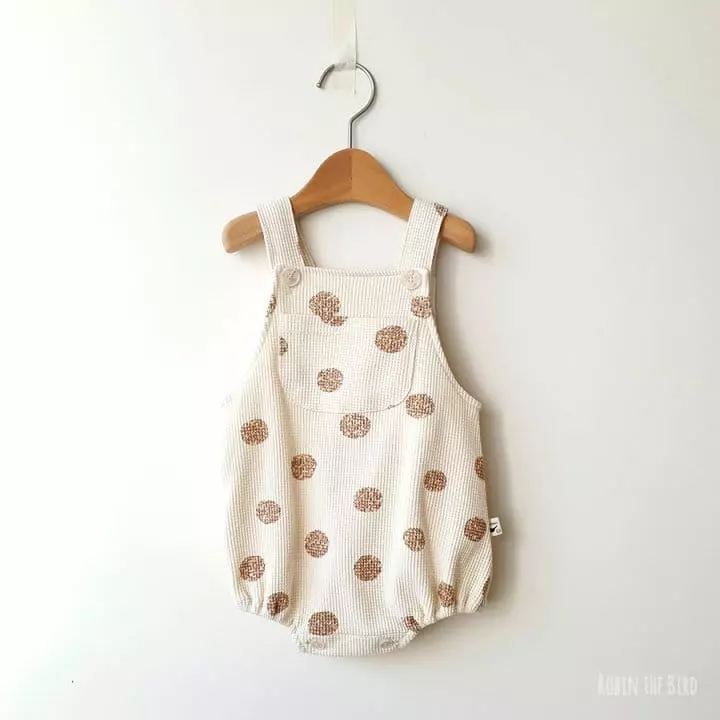 Saerobin - Korean Children Fashion - #Kfashion4kids - Waffle Dungarees Bodysuit - 2