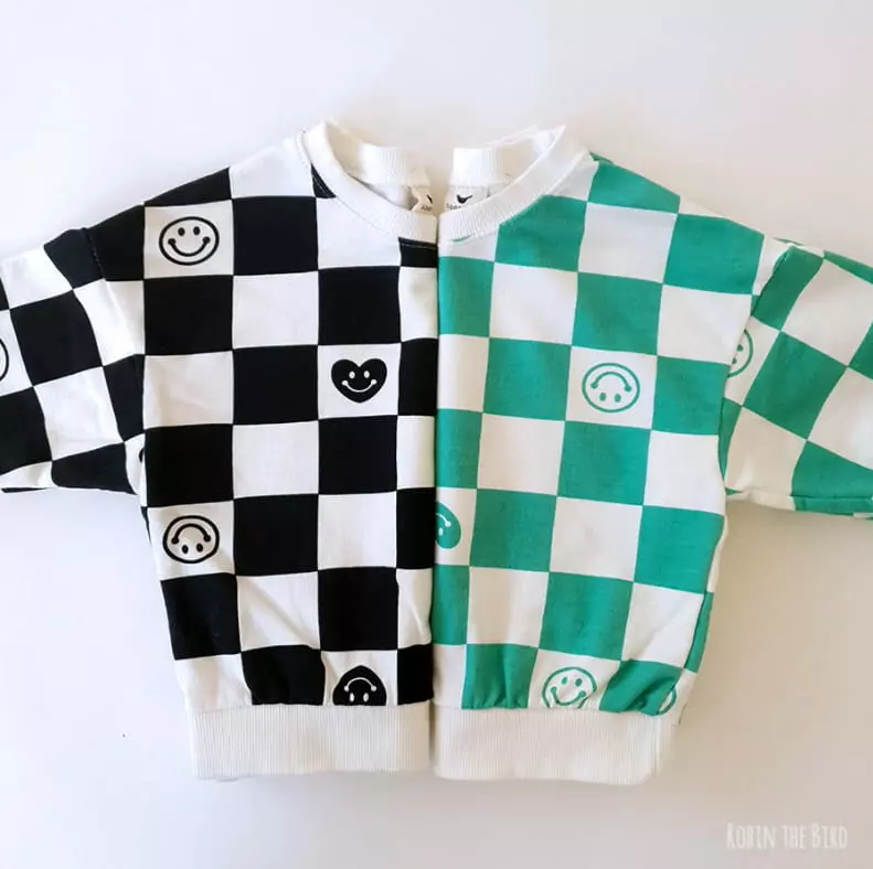 Saerobin - Korean Children Fashion - #fashionkids - Check Sweatshirt - 7