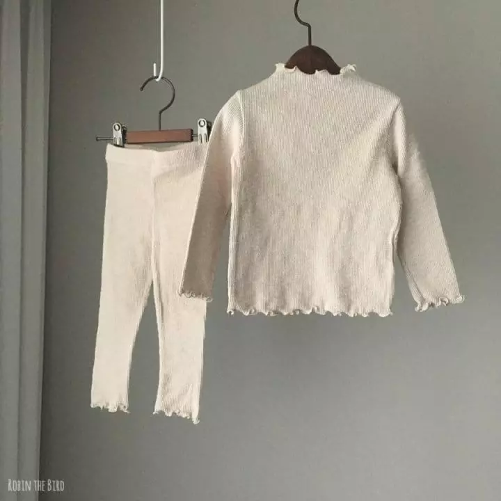 Saerobin - Korean Children Fashion - #kidzfashiontrend - Rib Tery Top Bottom Set