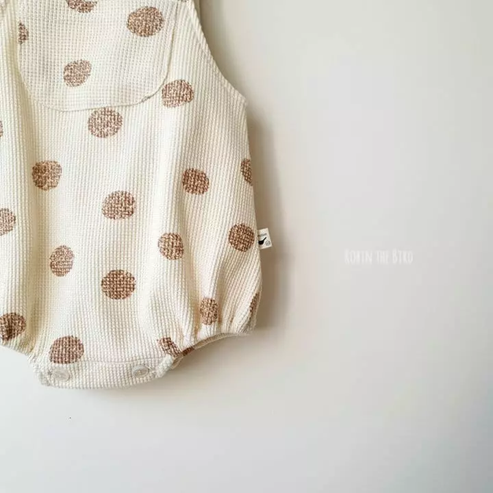 Saerobin - Korean Children Fashion - #littlefashionista - Waffle Dungarees Bodysuit - 4