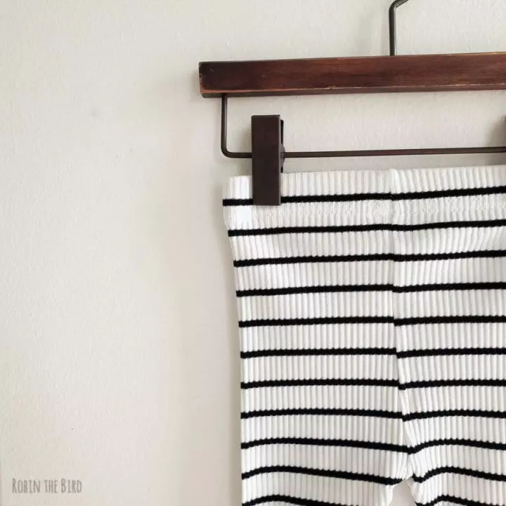Saerobin - Korean Children Fashion - #todddlerfashion - Stripes Rib Leggings - 6