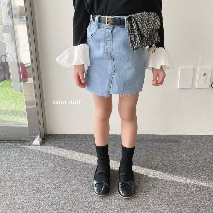 Saint Doll - Korean Children Fashion - #Kfashion4kids - Chese Denim Skrit - 8