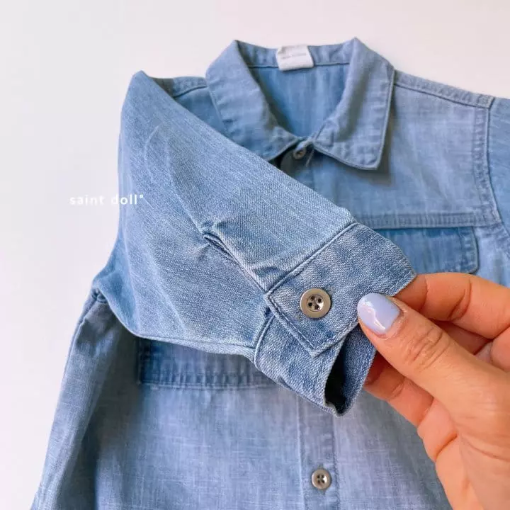Saint Doll - Korean Children Fashion - #stylishchildhood - Two Tone Denim Shirt - 4