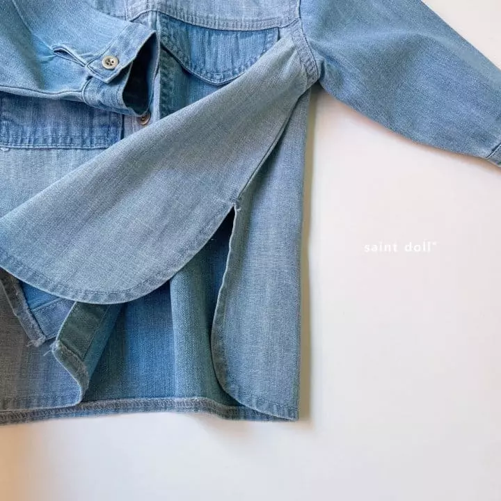Saint Doll - Korean Children Fashion - #childrensboutique - Two Tone Denim Shirt - 5