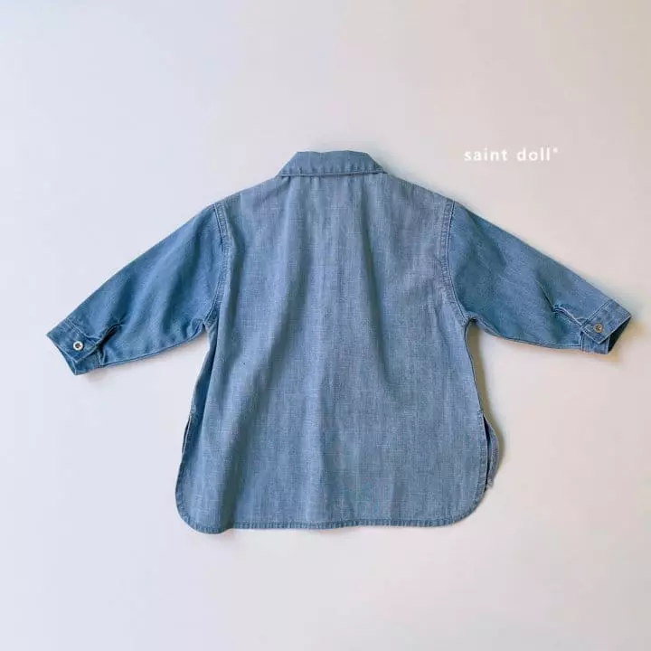 Saint Doll - Korean Children Fashion - #designkidswear - Two Tone Denim Shirt - 6