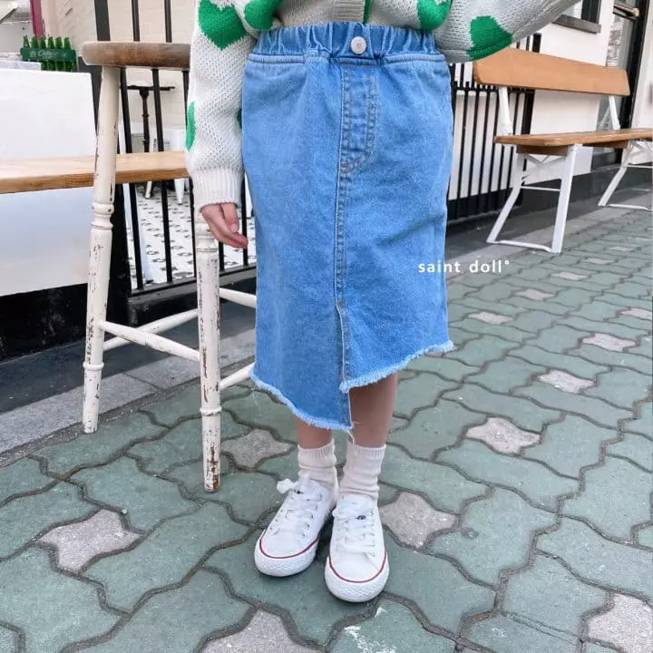 Saint Doll - Korean Children Fashion - #designkidswear - Unbal Denim Skirt - 7