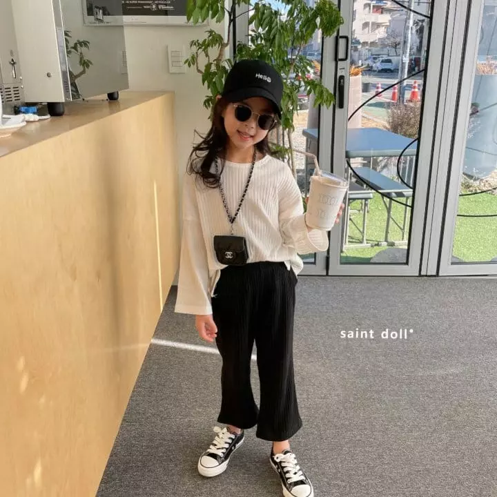 Saint Doll - Korean Children Fashion - #designkidswear - Rib Wide Pants - 7