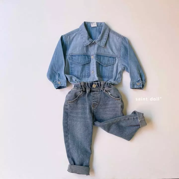 Saint Doll - Korean Children Fashion - #discoveringself - Two Tone Denim Shirt - 7