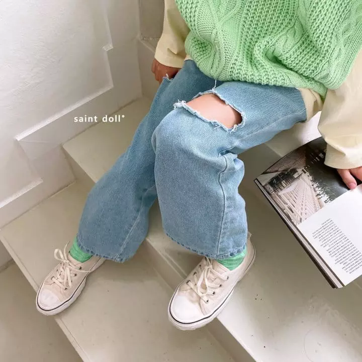 Saint Doll - Korean Children Fashion - #fashionkids - Knee Vintage Wide Pants - 9