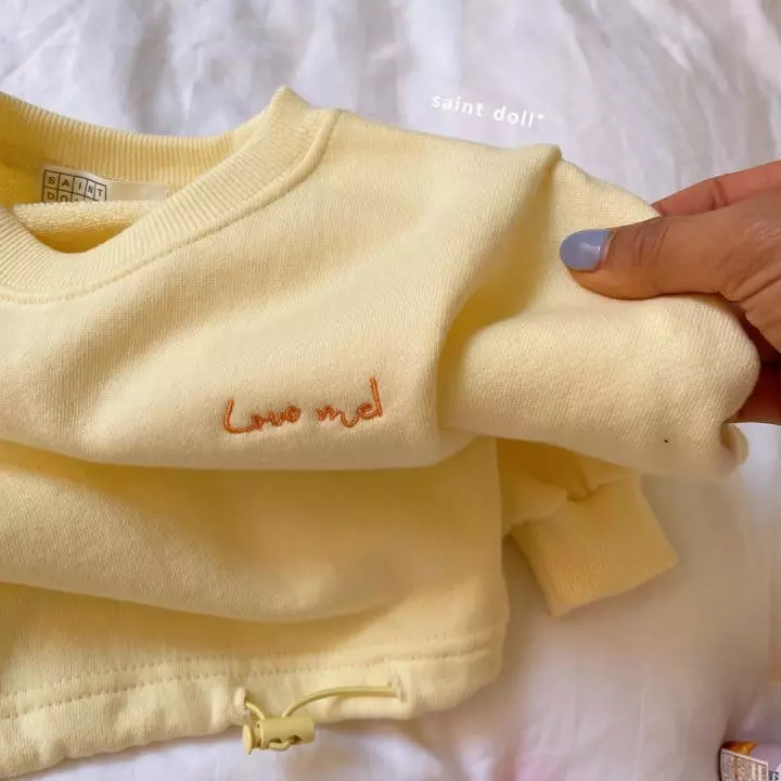Saint Doll - Korean Children Fashion - #kidsshorts - Love Short Sweatshirt - 10