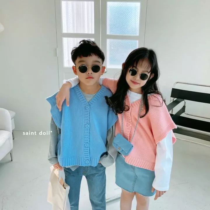 Saint Doll - Korean Children Fashion - #kidsshorts - V Open Vest - 7