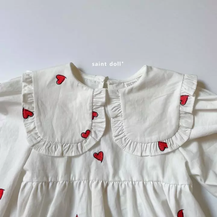 Saint Doll - Korean Children Fashion - #kidsstore - Hear Embroidery One-piece - 4