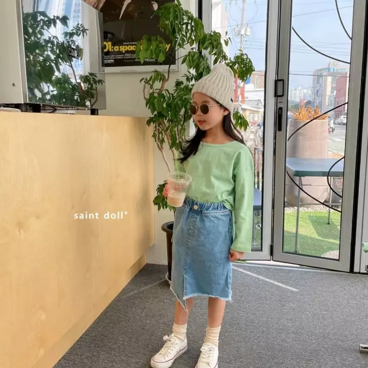 Saint Doll - Korean Children Fashion - #kidzfashiontrend - Unbal Denim Skirt - 12