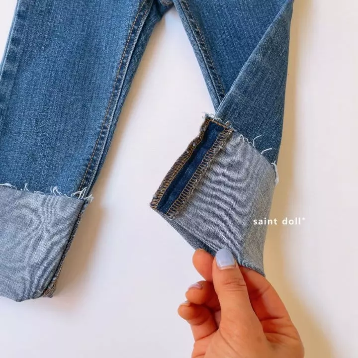 Saint Doll - Korean Children Fashion - #kidsstore - Roll-up Jeans  - 4
