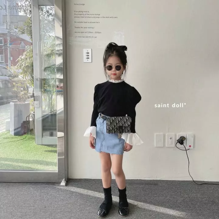Saint Doll - Korean Children Fashion - #littlefashionista - Chese Denim Skrit - 9