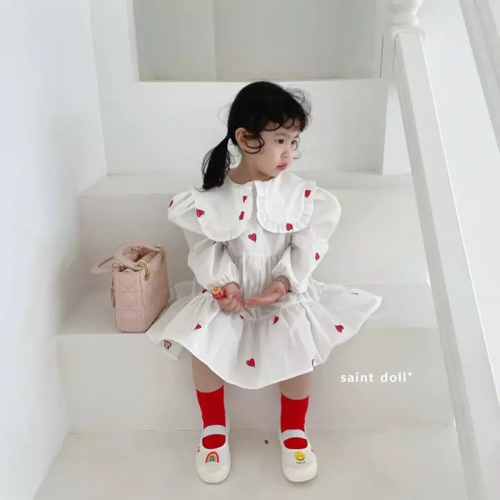 Saint Doll - Korean Children Fashion - #magicofchildhood - Hear Embroidery One-piece - 7