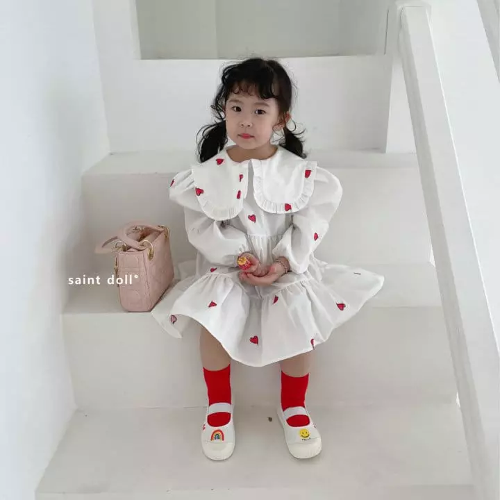 Saint Doll - Korean Children Fashion - #stylishchildhood - Hear Embroidery One-piece - 12
