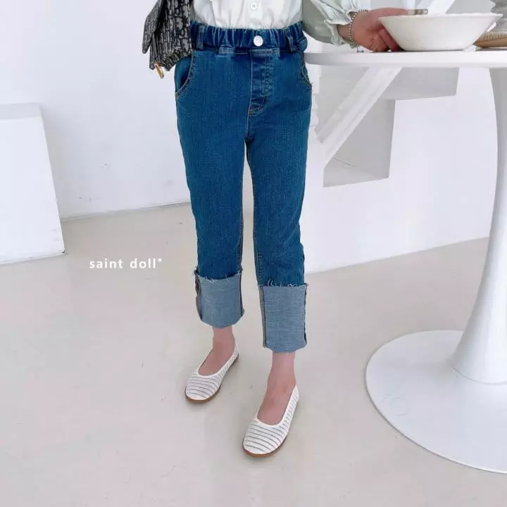 Saint Doll - Korean Children Fashion - #todddlerfashion - Roll-up Jeans  - 10