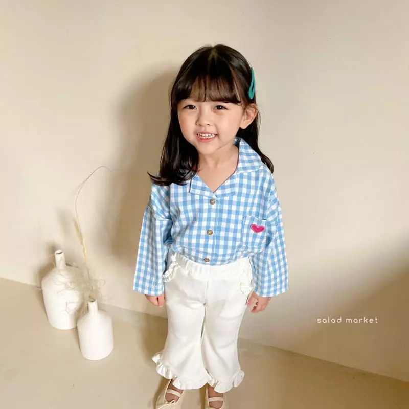 Salad Market - Korean Children Fashion - #childofig - Heart Check Shirt - 11