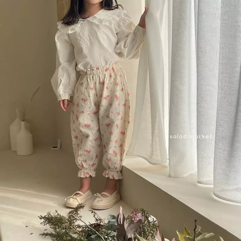 Salad Market - Korean Children Fashion - #childrensboutique - Roren Flower Pants - 4