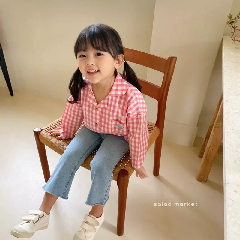 Salad Market - Korean Children Fashion - #fashionkids - Heart Check Shirt - 2