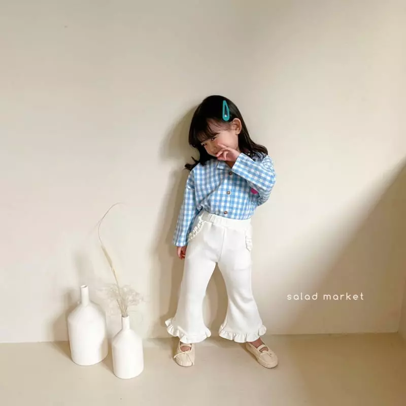 Salad Market - Korean Children Fashion - #littlefashionista - Heart Check Shirt - 7
