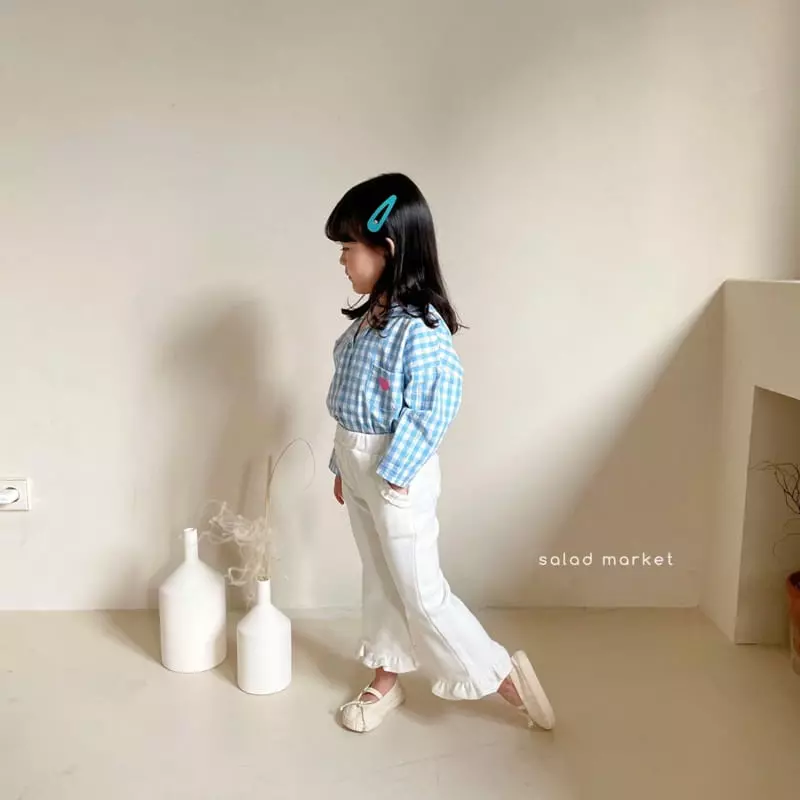 Salad Market - Korean Children Fashion - #magicofchildhood - Heart Check Shirt - 8