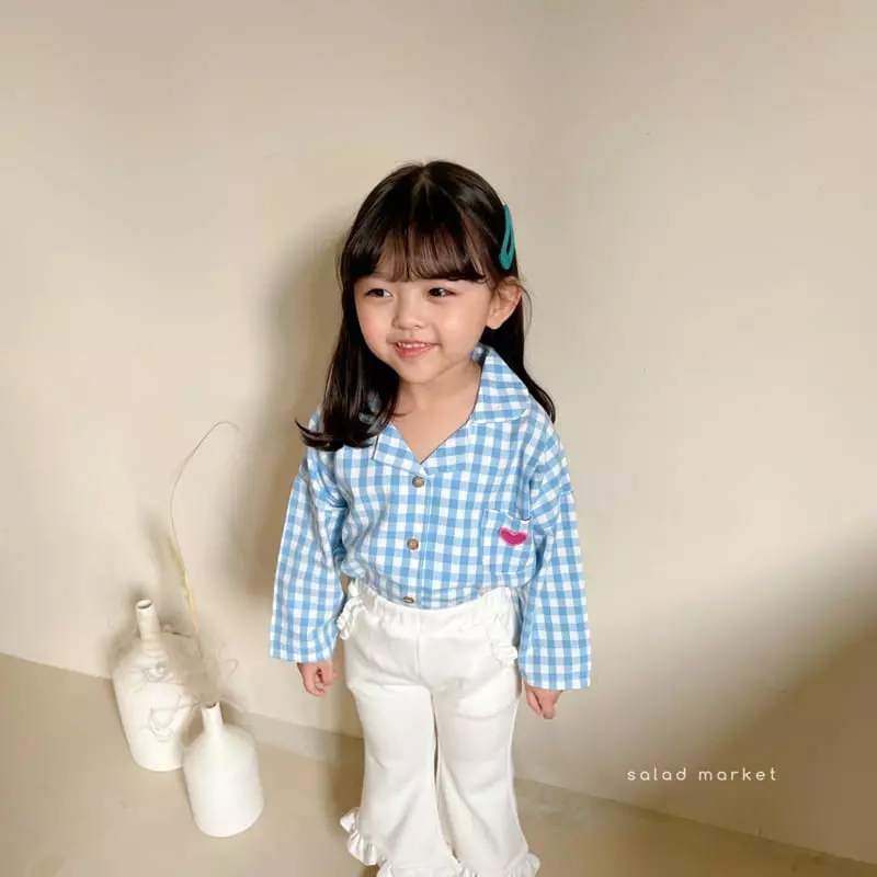 Salad Market - Korean Children Fashion - #prettylittlegirls - Heart Check Shirt - 10