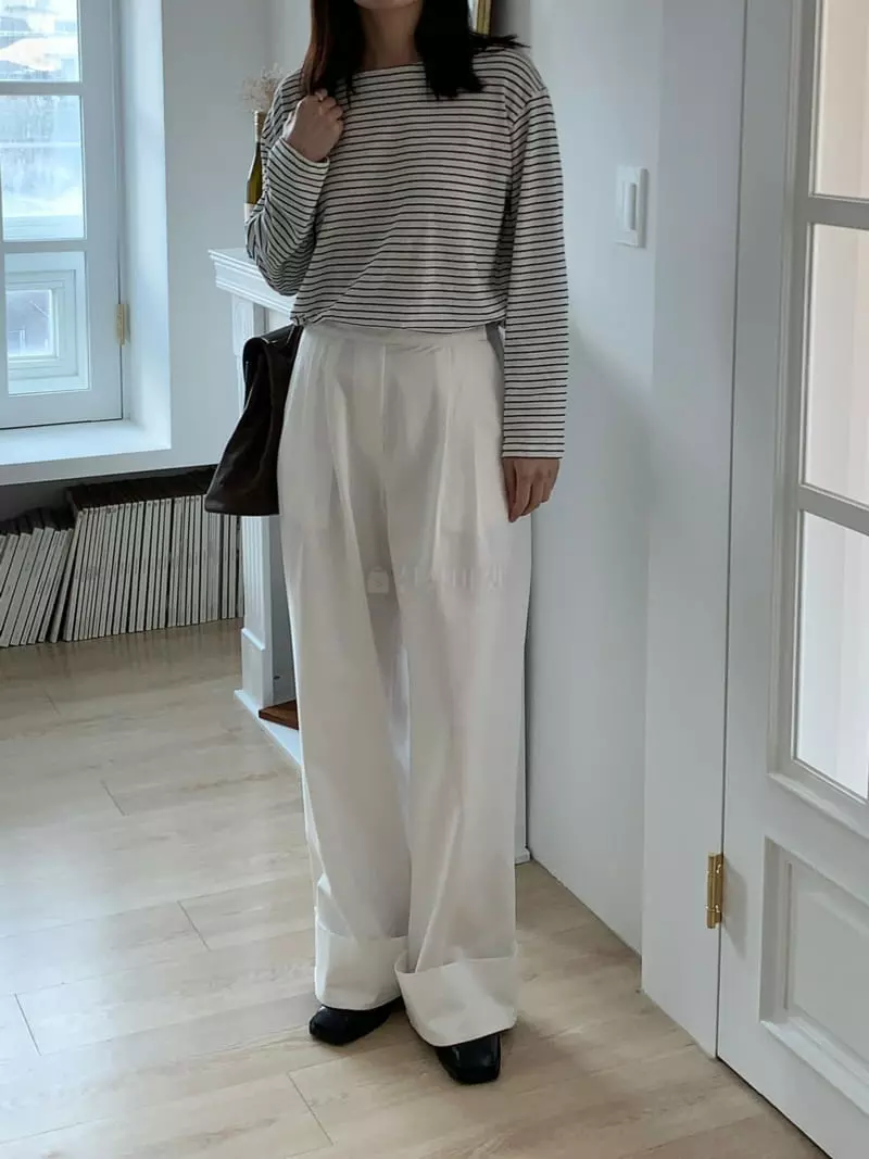 Sendtwo - Korean Women Fashion - #momslook - Rollup Banding Pants