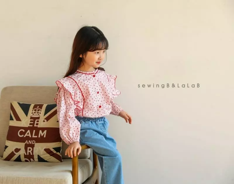 Sewing B - Korean Children Fashion - #childofig - Check Flower Blouse