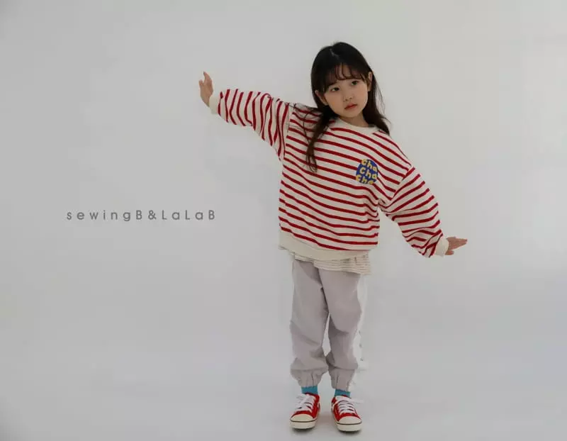 Sewing B - Korean Children Fashion - #childrensboutique - Chachacha Stripes Sweatshirt - 2