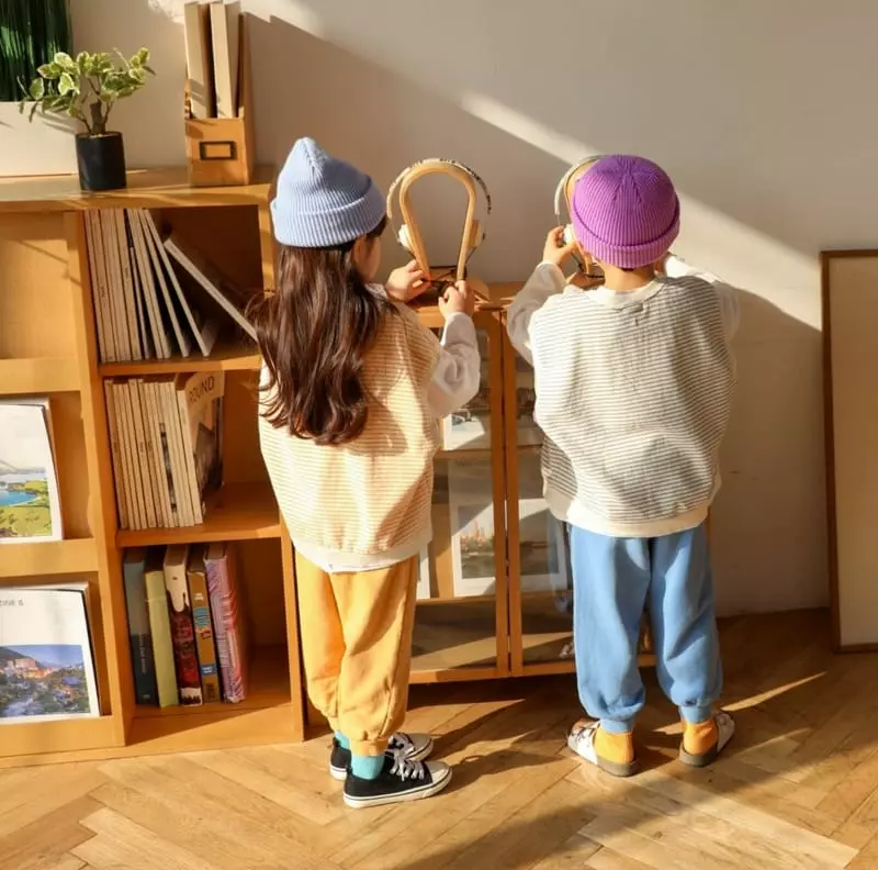 Sewing B - Korean Children Fashion - #childrensboutique - Stripes V Vest - 7