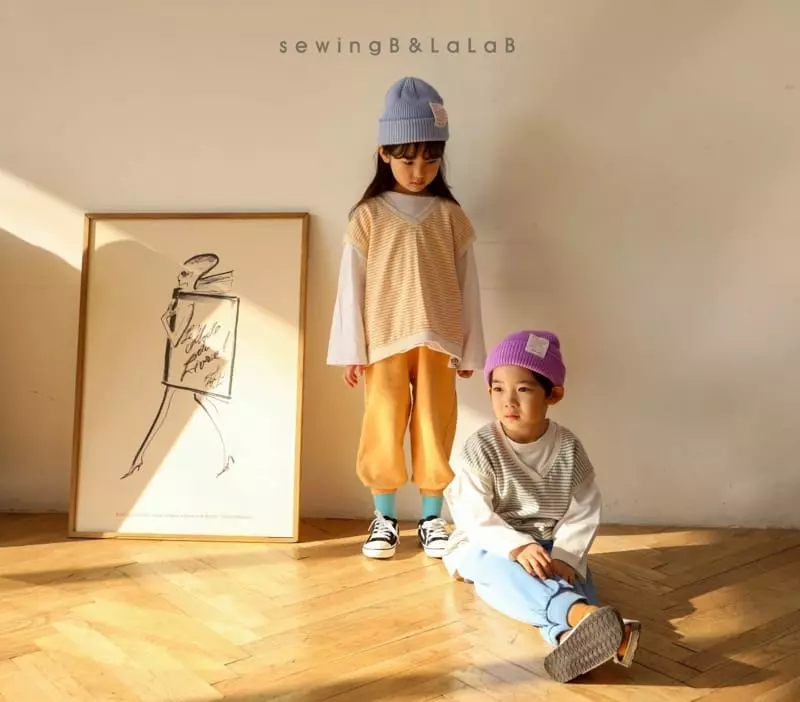 Sewing B - Korean Children Fashion - #designkidswear - Stripes V Vest - 8
