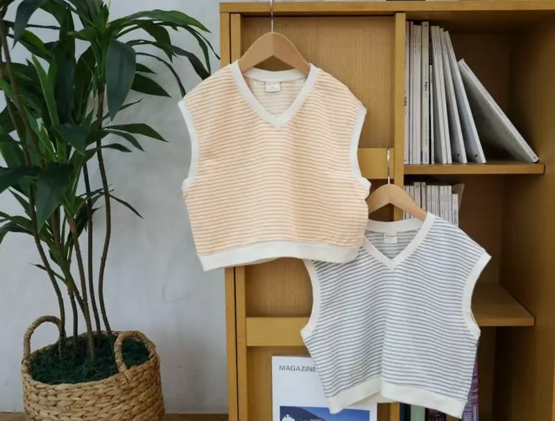 Sewing B - Korean Children Fashion - #discoveringself - Stripes V Vest - 9