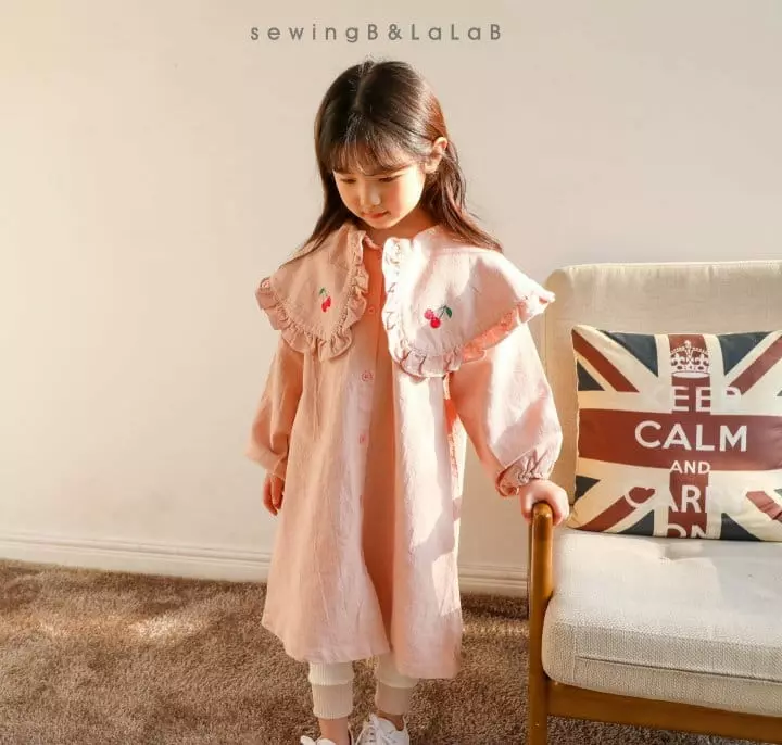 Sewing B - Korean Children Fashion - #discoveringself - Big Collar Cherry One-piece - 8
