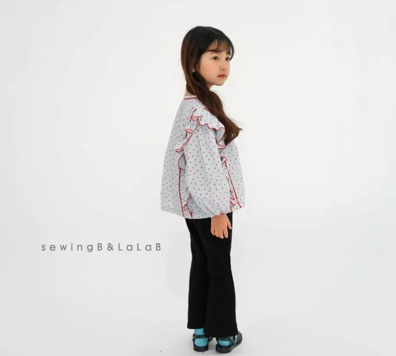 Sewing B - Korean Children Fashion - #kidsshorts - Check Flower Blouse - 7