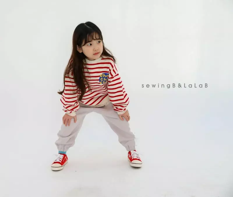 Sewing B - Korean Children Fashion - #kidsshorts - Chachacha Stripes Sweatshirt - 6