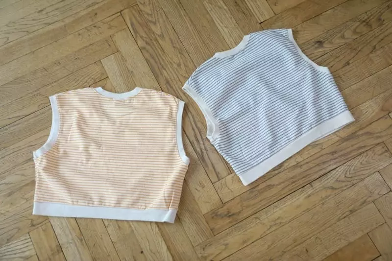 Sewing B - Korean Children Fashion - #kidsshorts - Stripes V Vest - 11
