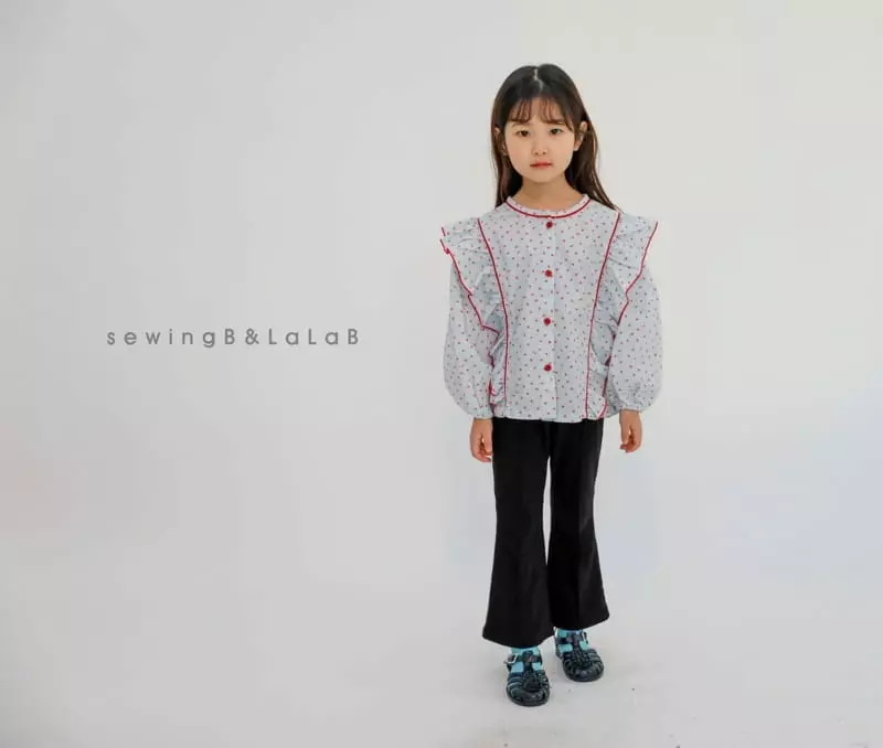 Sewing B - Korean Children Fashion - #littlefashionista - Check Flower Blouse - 11