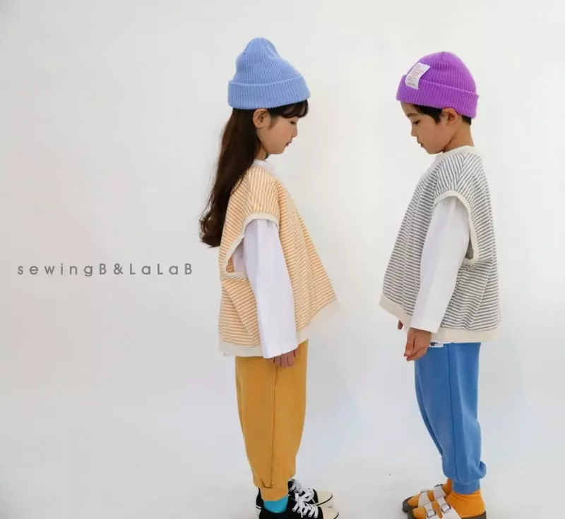 Sewing B - Korean Children Fashion - #minifashionista - Stripes V Vest