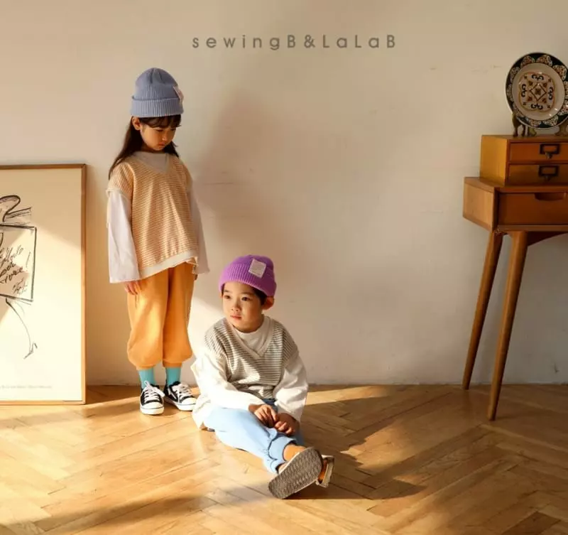 Sewing B - Korean Children Fashion - #stylishchildhood - Stripes V Vest - 5