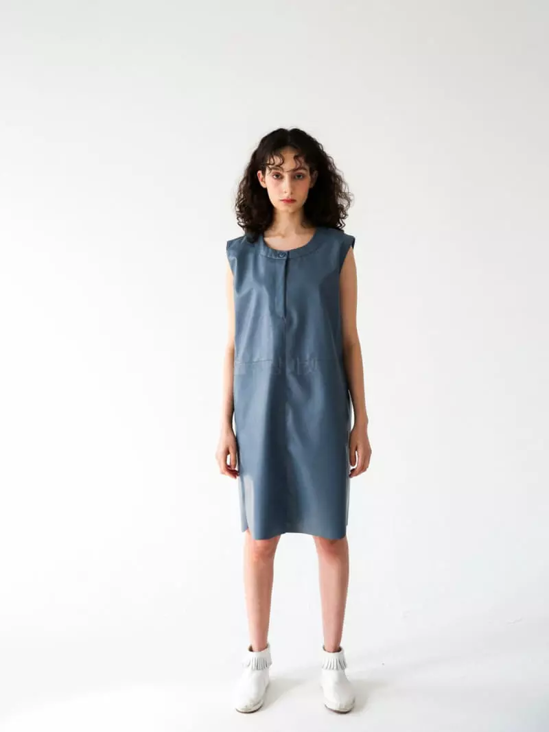 Sia - Korean Women Fashion - #momslook - Slit Leather One-piece - 2