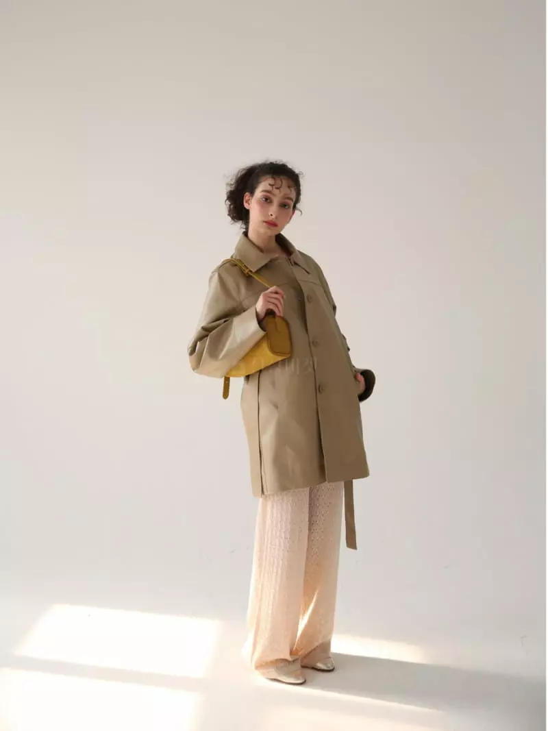 Sia - Korean Women Fashion - #pursuepretty - Leather Half Trench Coat - 3