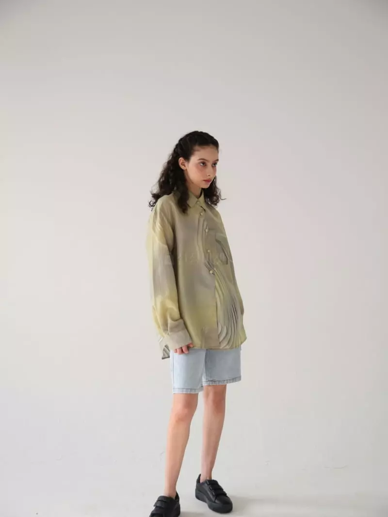Sia - Korean Women Fashion - #womensfashion - Drawing Silky Blouse - 3