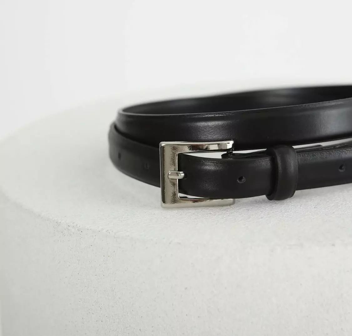 Silver - Korean Women Fashion - #womensfashion - Square Thin Belt - 4