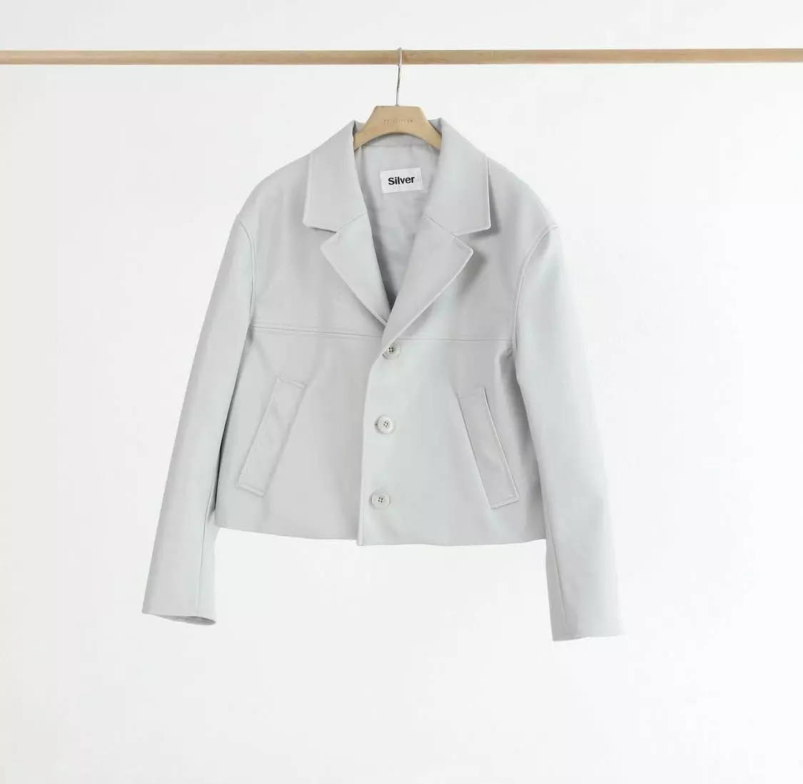 Silver - Korean Women Fashion - #momslook - Cabinet Leather Jacket