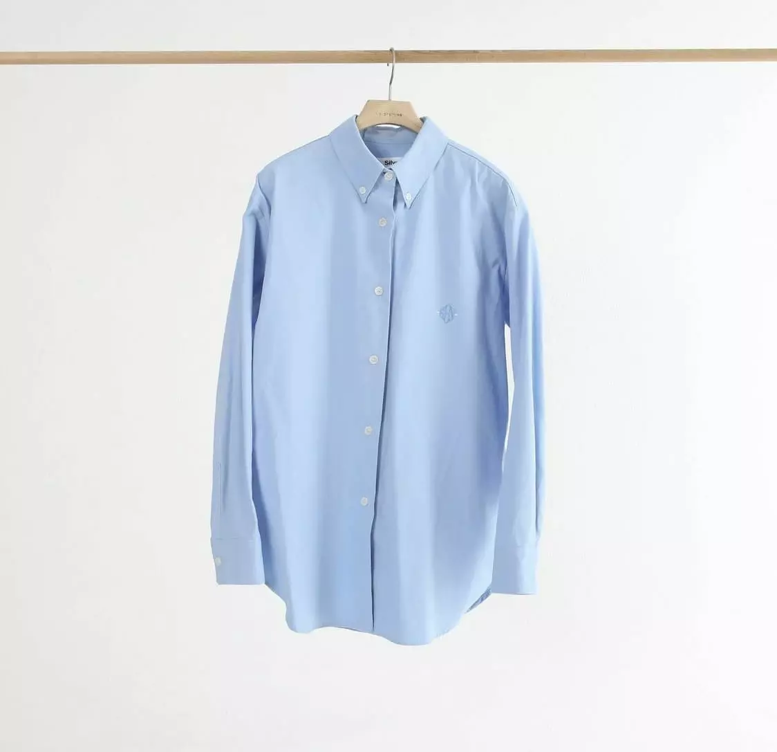 Silver - Korean Women Fashion - #womensfashion - Embroidery Shirt - 4
