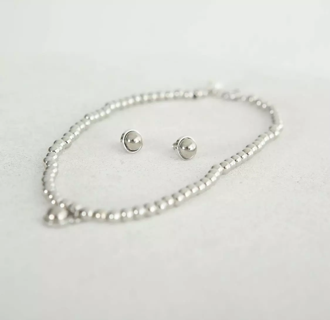Silver - Korean Women Fashion - #momslook - Pendant Bead Choker set - 3