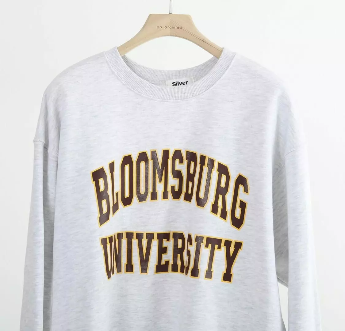 Silver - Korean Women Fashion - #pursuepretty - University Sweatshirt - 10