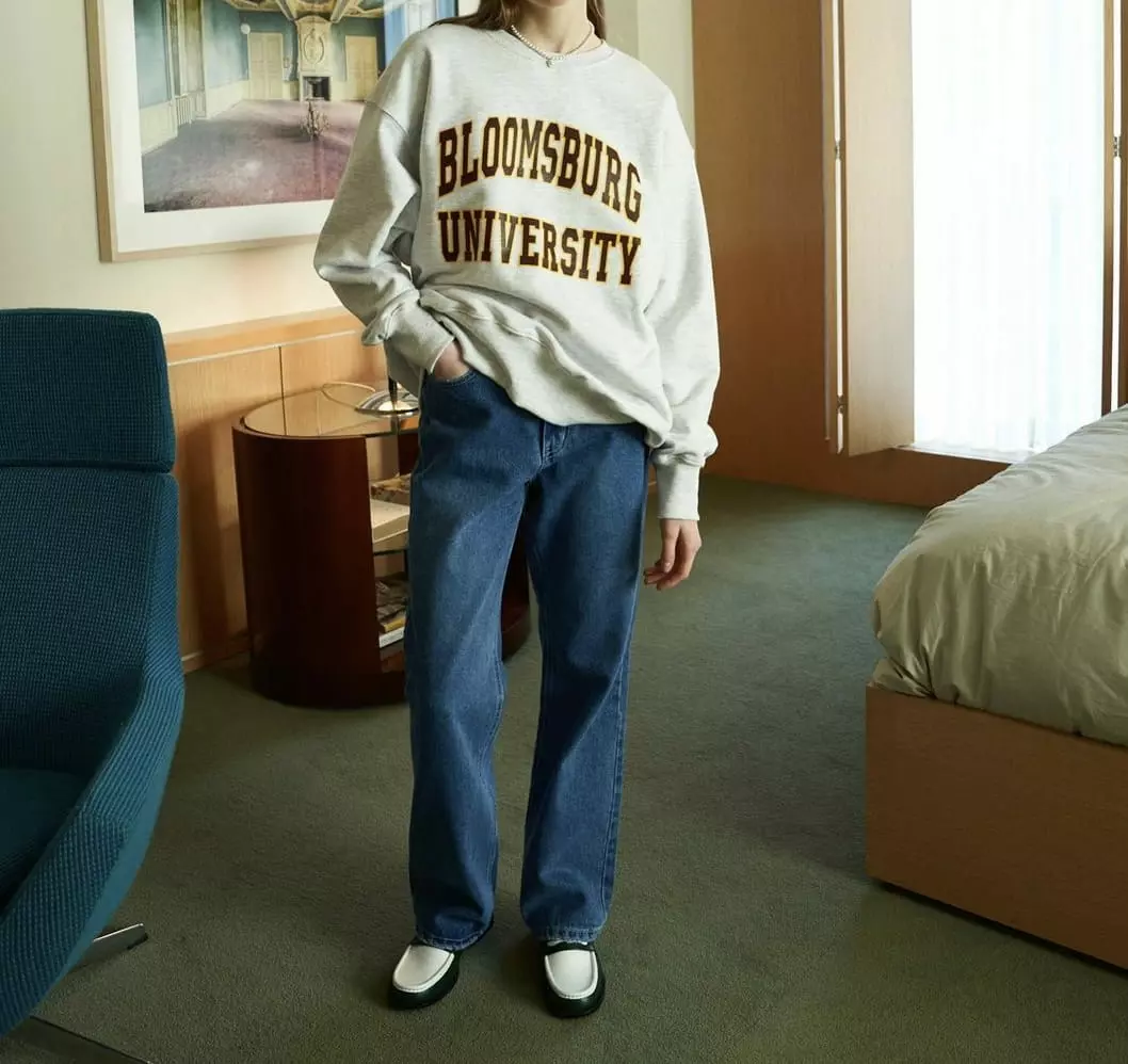 Silver - Korean Women Fashion - #womensfashion - University Sweatshirt